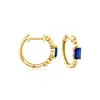 Rs Pure By Ross-simons Lab-grown Sapphire Hoop Earrings In 18kt Gold Vermeil In Blue