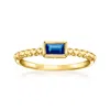 Rs Pure By Ross-simons Lab-grown Sapphire Ring In 18kt Gold Vermeil