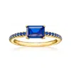 Rs Pure By Ross-simons Lab-grown Sapphire Ring In 18kt Gold Vermeil In Blue