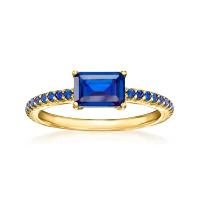 Rs Pure By Ross-simons Lab-grown Sapphire Ring In 18kt Gold Vermeil In Blue