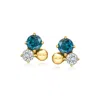Rs Pure By Ross-simons London Blue Topaz And . Lab-grown Diamond Earrings In 18kt Gold Over Sterling In Gold