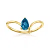 Rs Pure By Ross-simons London Blue Topaz Ring In 14kt Yellow Gold In Blue