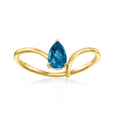 Rs Pure By Ross-simons London Blue Topaz Ring In 14kt Yellow Gold