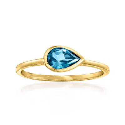 Rs Pure By Ross-simons London Blue Topaz Ring In 14kt Yellow Gold