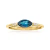 Rs Pure By Ross-simons London Blue Topaz Ring With Diamond Accents In 14kt Yellow Gold In Blue