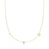 Rs Pure By Ross-simons Mother-of-pearl And Lab-grown Diamond Star Necklace In 18kt Gold Vermeil In Multi