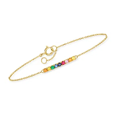 Rs Pure By Ross-simons Multi-gemstone Bracelet In 14kt Yellow Gold