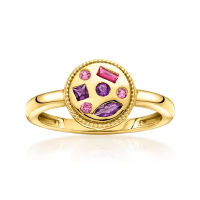 Rs Pure By Ross-simons Multi-gemstone Ring In 18kt Gold Vermeil In Purple