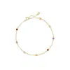 Rs Pure By Ross-simons Multi-gemstone Station Anklet In 14kt Yellow Gold In Multi