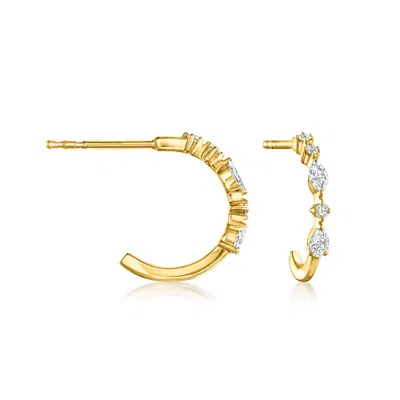 Rs Pure By Ross-simons Multi-shaped Lab-grown Diamond C-hoop Earrings In 18kt Gold Vermeil