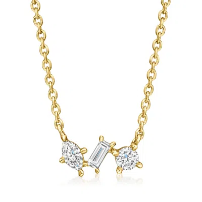 Rs Pure By Ross-simons Multi-shaped Lab-grown Diamond Necklace In 18kt Gold Vermeil