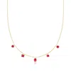 Rs Pure By Ross-simons Multi-shaped Lab-grown Ruby Station Necklace In 18kt Gold Vermeil