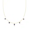 Rs Pure By Ross-simons Multi-shaped Lab-grown Sapphire Necklace In 18kt Gold Vermeil