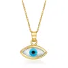 Rs Pure By Ross-simons Multicolored Mother-of-pearl Evil Eye Pendant Necklace In 14kt Yellow Gold In Gold