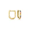 Rs Pure By Ross-simons Multicolored Sapphire Paper Clip Link Hoop Earrings In 14kt Yellow Gold In Multi