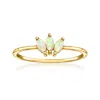 Rs Pure By Ross-simons Opal 3-stone Lotus Ring In 14kt Yellow Gold In White