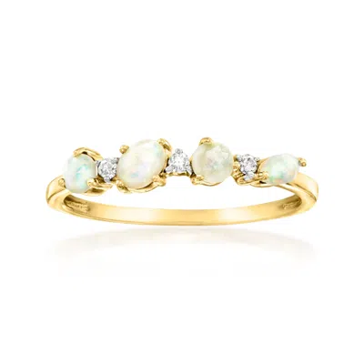 Rs Pure By Ross-simons Opal And Diamond Ring In 14kt Yellow Gold