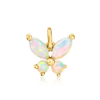 Rs Pure By Ross-simons Opal Butterfly Charm In 14kt Yellow Gold In Multi
