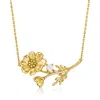 RS PURE BY ROSS-SIMONS OPAL COSMOS FLOWER NECKLACE IN 14KT YELLOW GOLD