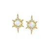 Rs Pure By Ross-simons Opal Starburst Earrings With Diamonds In 14kt Yellow Gold In Gold