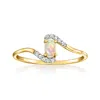 Rs Pure By Ross-simons Opal Swirl Ring With Diamonds In 14kt Yellow Gold In White