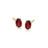 Rs Pure By Ross-simons Oval Garnet Stud Earrings In 14kt Yellow Gold In Red