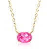 Rs Pure By Ross-simons Oval Lab-grown Pink Sapphire Necklace In 18kt Gold Vermeil In Gold