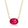 Rs Pure By Ross-simons Oval Lab-grown Ruby Necklace In 18kt Gold Vermeil In Gold