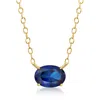 Rs Pure By Ross-simons Oval Lab-grown Sapphire Necklace In 18kt Gold Vermeil In Blue
