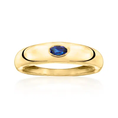 Rs Pure By Ross-simons Oval Lab-grown Sapphire Ring In 18kt Gold Vermeil In Blue