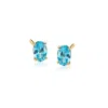 Rs Pure By Ross-simons Oval London Blue Topaz Stud Earrings In 14kt Yellow Gold In Blue