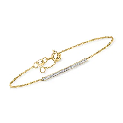 Rs Pure By Ross-simons Pave Diamond Bar Bracelet In 14kt Yellow Gold