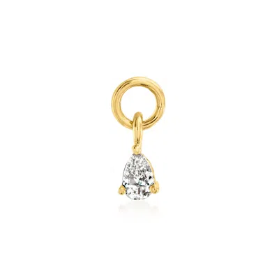 RS PURE BY ROSS-SIMONS PEAR-SHAPED DIAMOND HOOP CHARMS IN 14KT YELLOW GOLD
