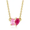 Rs Pure By Ross-simons Pear-shaped Ruby And . Oval Pink Sapphire Toi Et Moi Ring In 14kt Yellow Gold In Multi