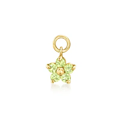 Rs Pure By Ross-simons Peridot Flower Hoop Charms In 14kt Yellow Gold In Multi