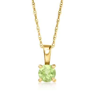 Rs Pure By Ross-simons Peridot Pendant Necklace In 14kt Yellow Gold In Green