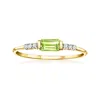 Rs Pure By Ross-simons Peridot Ring With Diamonds In 14kt Yellow Gold In Green