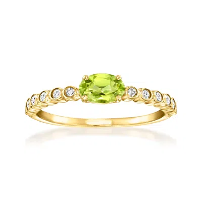 Rs Pure By Ross-simons Peridot Ring With . Diamonds In 14kt Yellow Gold In Green