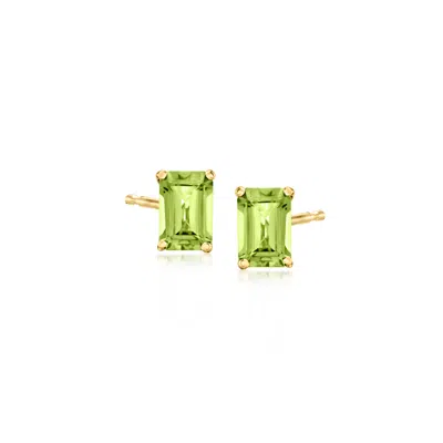 Rs Pure By Ross-simons Peridot Stud Earrings In 14kt Yellow Gold In Green