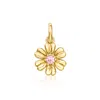 Rs Pure By Ross-simons Pink Sapphire Flower Charm In 14kt Yellow Gold In Gold