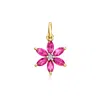 Rs Pure By Ross-simons Pink Topaz Flower Charm With Single White Sapphire In 14kt Yellow Gold In Pink