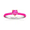 Rs Pure By Ross-simons Pink Topaz Heart Ring With Pink Enamel In Sterling Silver In Pink