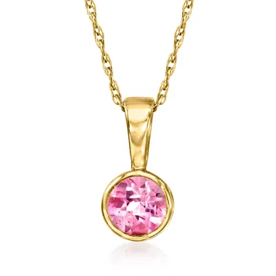 Rs Pure By Ross-simons Pink Topaz Pendant Necklace In 14kt Yellow Gold In Multi