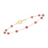 Rs Pure By Ross-simons Pink Tourmaline Bead Station Bracelet In 14kt Yellow Gold In Multi