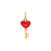 Rs Pure By Ross-simons Red Enamel Heart Key Charm In 14kt Yellow Gold In Metallic