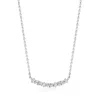 Rs Pure By Ross-simons Round And Baguette Diamond Curved Bar Necklace In Sterling Silver
