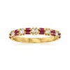 Rs Pure By Ross-simons Ruby And . Diamond Ring In 14kt Yellow Gold In Red