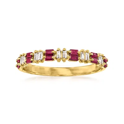 Rs Pure By Ross-simons Ruby And . Diamond Ring In 14kt Yellow Gold In Red