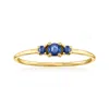 Rs Pure By Ross-simons Sapphire 3-stone Ring In 14kt Yellow Gold In Blue