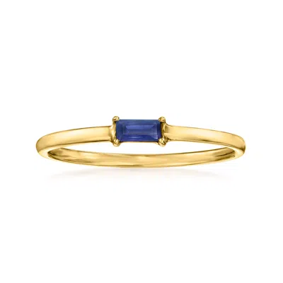 Rs Pure By Ross-simons Sapphire-accented Ring In 14kt Yellow Gold In Blue
